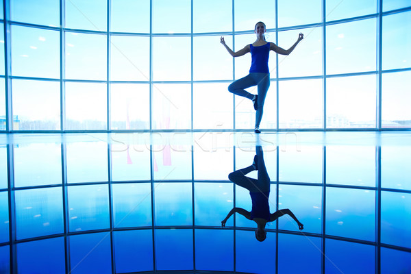 равновесие изображение женщины йога осуществлять баланса Сток-фото © pressmaster