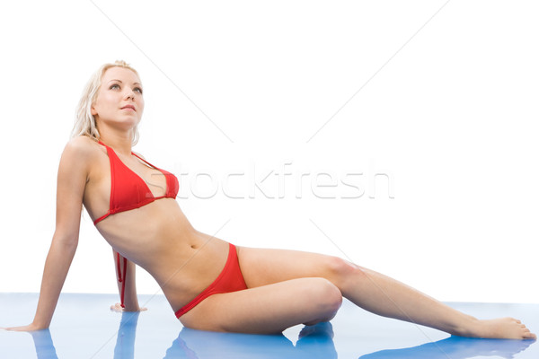 Mooie vrouw afbeelding mooie vrouwelijke Rood bikini Stockfoto © pressmaster