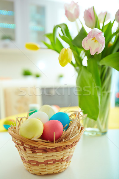 Pascua ambiente huevos de Pascua flores flor huevo Foto stock © pressmaster
