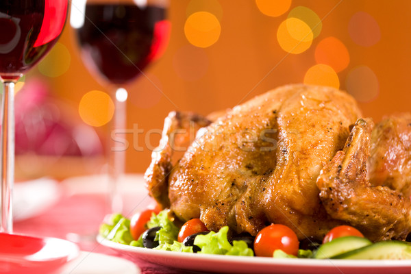 ストックフォト: 家禽 · 画像 · トルコ · 赤ワイン · クリスマス