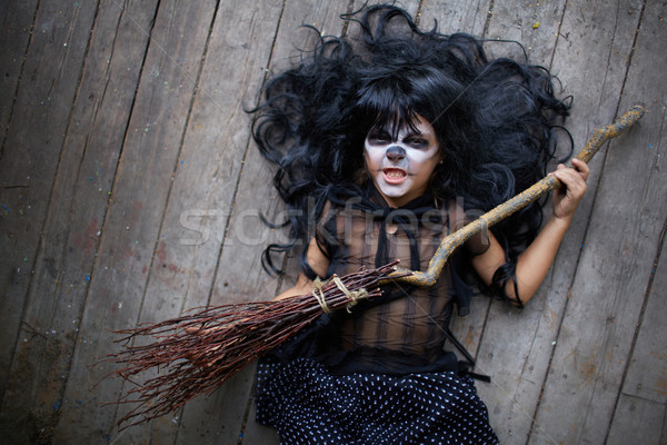 Girl with broom Stock photo © pressmaster