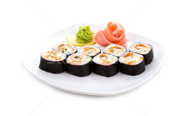 Foto stock: Dragão · maki · imagem · sushi · coberto