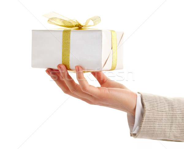 Giftbox in hand Stock photo © pressmaster