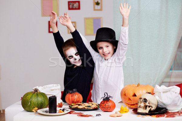 Boldog ikrek fotó iker kísérteties fiúk Stock fotó © pressmaster