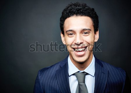 Stockfoto: Bretels · glimlach · portret · zakenman · glimlachend