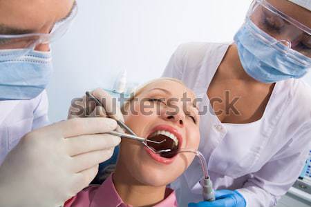 Stock photo: Examining oral cavity