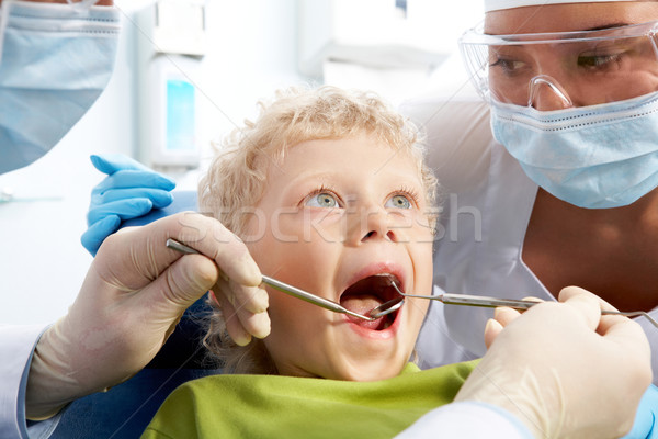 Inspection of oral cavity Stock photo © pressmaster