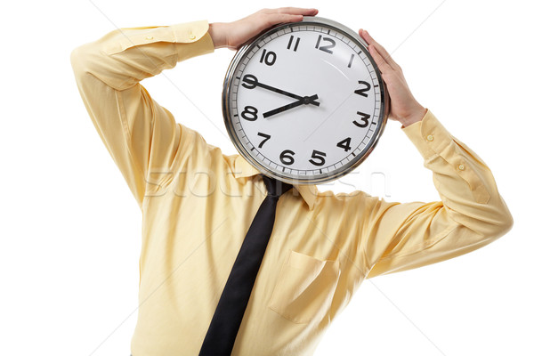 Czas to pieniądz portret biznesmen zegar działalności strony Zdjęcia stock © pressmaster