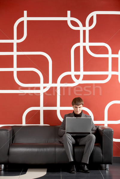 Felelős munkás üzletember dolgozik számítógép üzlet Stock fotó © pressmaster