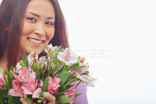 Kwiat radość portret kobiet kwiaty Zdjęcia stock © pressmaster