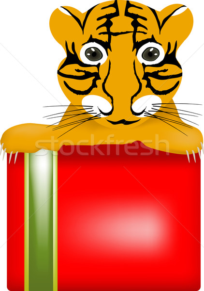 Predatore tigre baby finestra abstract sfondo Foto d'archivio © pressmaster