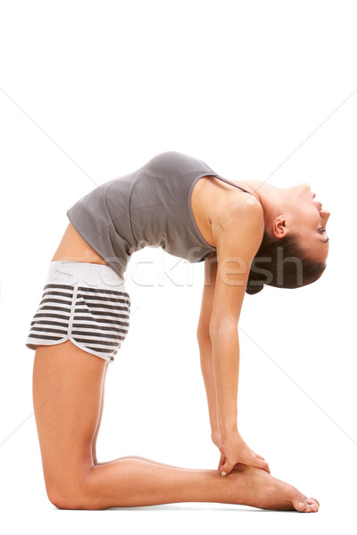 Yoga portret gelukkig jonge vrouw oefening Stockfoto © pressmaster