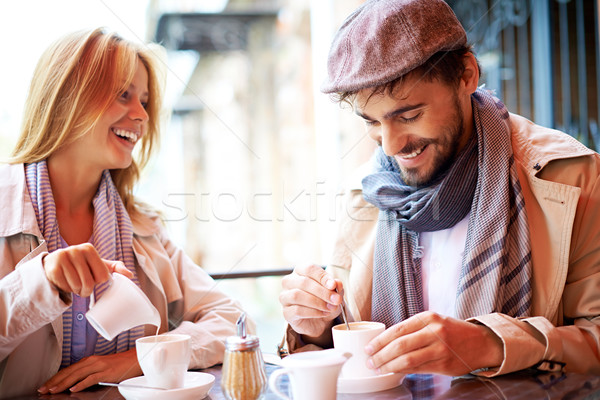 Couple in cafe Stock photo © pressmaster