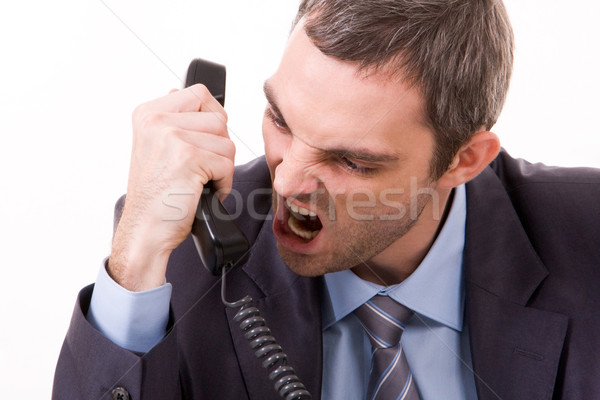 Düh kép agresszív főnök kiabál telefonkagyló Stock fotó © pressmaster