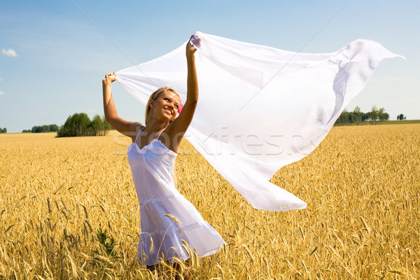 Alegre nina imagen feliz femenino blanco Foto stock © pressmaster