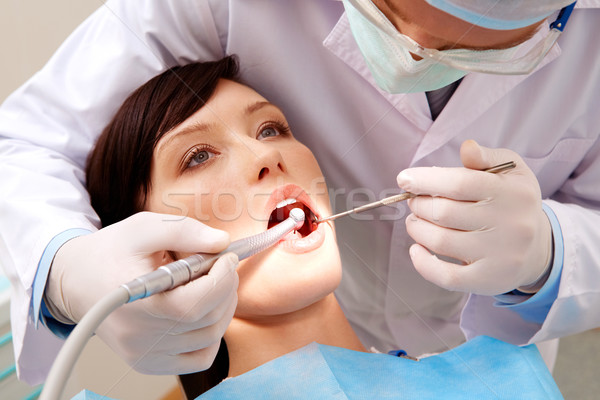 Oral cavidade imagem mulher jovem boca aberta Foto stock © pressmaster