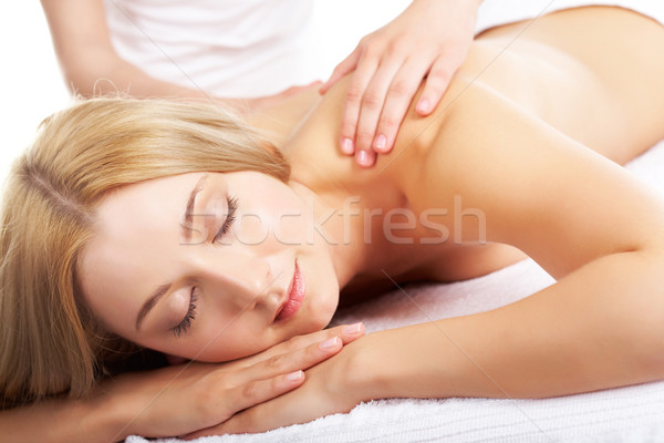 Foto stock: Retrato · feminino · massagem · mulher