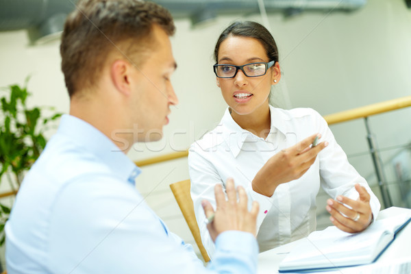 Niezgoda dyskusji dwa ludzi biznesu człowiek pracy Zdjęcia stock © pressmaster