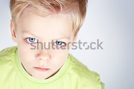 Сток-фото: синий · мальчика · портрет · очаровательный · лице