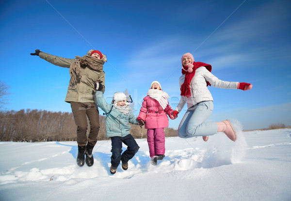 Family in snowdrift Stock photo © pressmaster