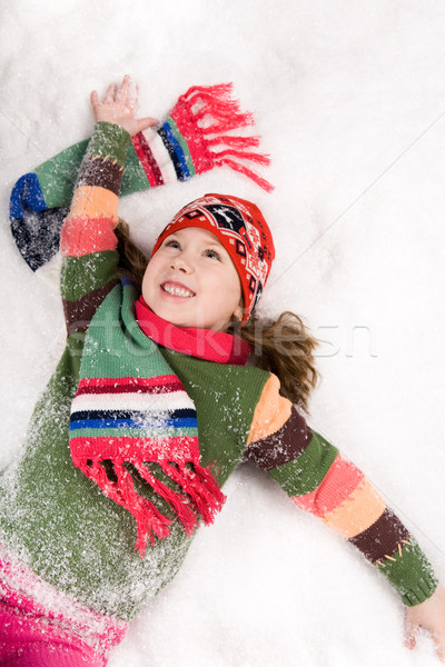 Para cima acima ver alegre menina Foto stock © pressmaster