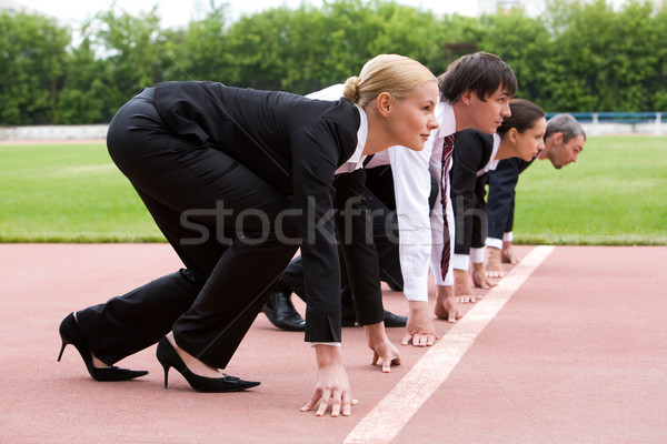 Karrier csetepaté üzletemberek kész verseny üzlet Stock fotó © pressmaster