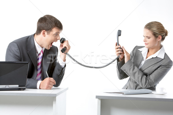 Düh portré mérges főnök kiált telefonkagyló Stock fotó © pressmaster