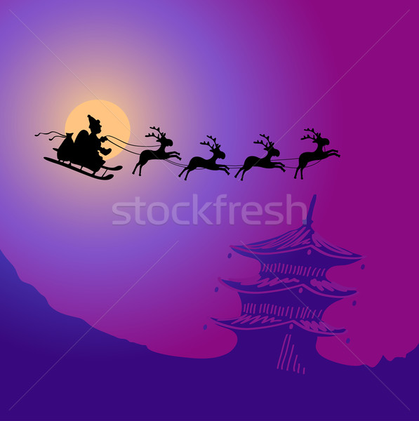 Santa Claus with reindeers  Stock photo © pressmaster