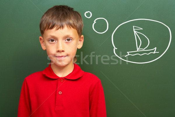 Fiú vitorla portré okos legény iskolatábla Stock fotó © pressmaster