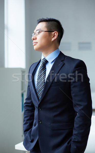 Stock foto: Eleganten · Arbeitgeber · Geschäftsmann · Anzug · Büro