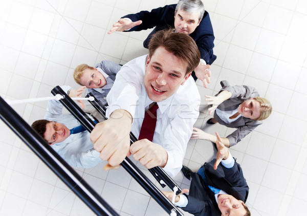 лестнице мнение бизнесмен экипаж Сток-фото © pressmaster