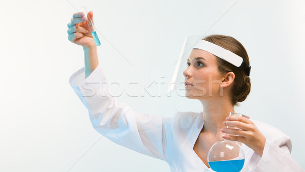 медицинской специалист портрет глядя колба белый Сток-фото © pressmaster