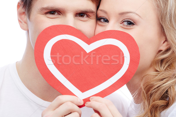 Aşk çift portre kırmızı Stok fotoğraf © pressmaster