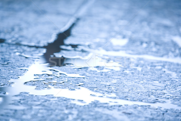 Foto stock: Lluvia · macro · imagen · azul · mojado · superficie