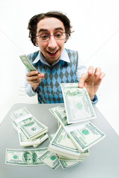 Geld Foto froh Mann Einkommen glücklich Stock foto © pressmaster