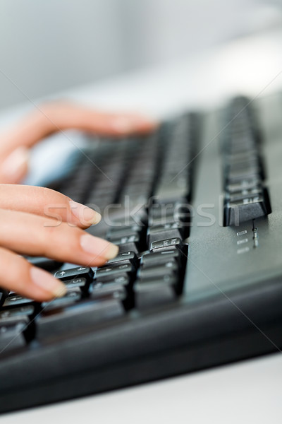 Foto stock: Momento · trabajo · primer · plano · femenino · manos · tocar