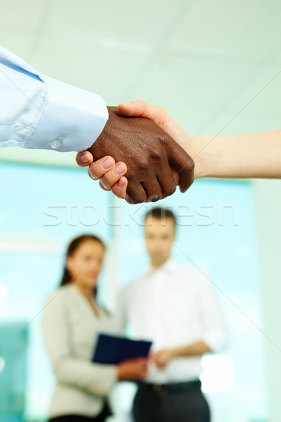 握手 オフィス 結論 条約 ビジネス 手 ストックフォト © pressmaster