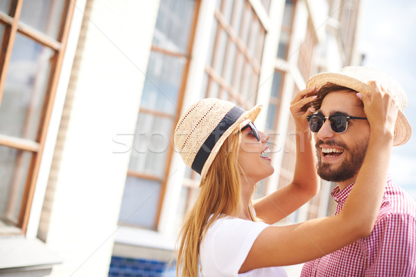 счастье счастливая девушка дружок Солнцезащитные очки Сток-фото © pressmaster