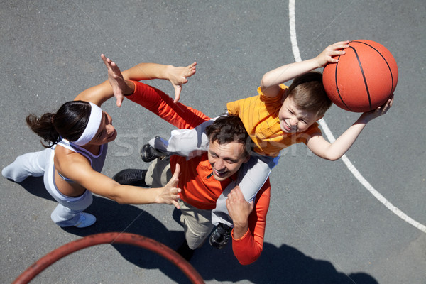 Család kosárlabda játékosok kép sportos pár Stock fotó © pressmaster