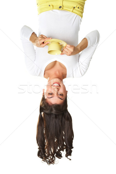 Happy tea drinker Stock photo © pressmaster