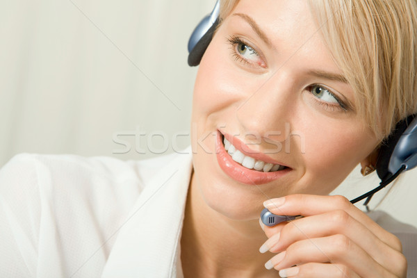 дружественный телефон оператор портрет улыбаясь Сток-фото © pressmaster