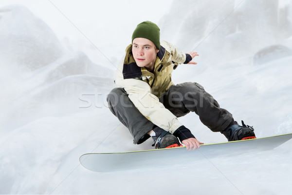 Stock photo: Snowboarding