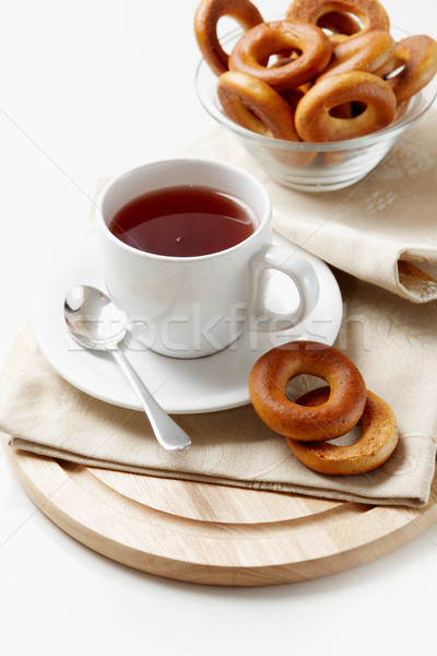 Brunch foto beker thee zoete voedsel Stockfoto © pressmaster