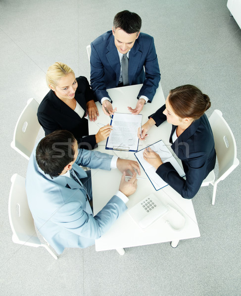 Verhandlungen über Ansicht erfolgreich Partner Sitzung Stock foto © pressmaster