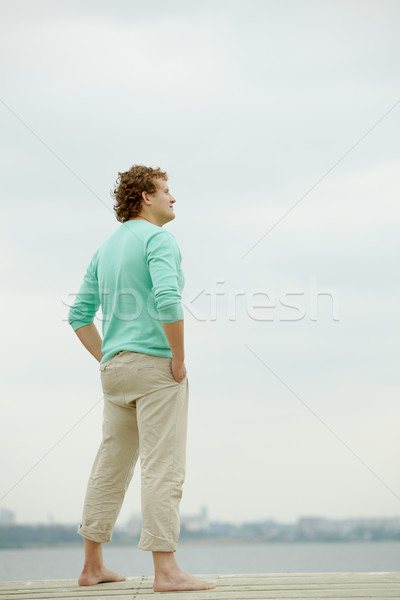 Zdjęcia stock: Samotność · Fotografia · przystojny · mężczyzna · sam · plaży · szczęśliwy