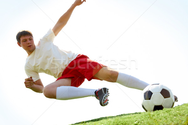 Pływające kopać portret piłkarz piłka Zdjęcia stock © pressmaster