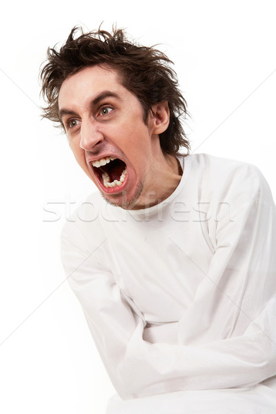 Agresja szalony człowiek krzyczeć izolacja osoby Zdjęcia stock © pressmaster