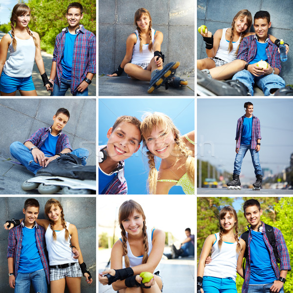 Jeunesse amis collage heureux adolescents temps libre [[stock_photo]] © pressmaster