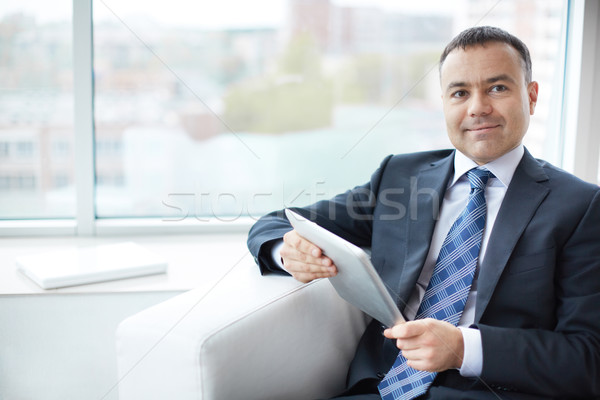 Stock photo: Businessman with touchpad