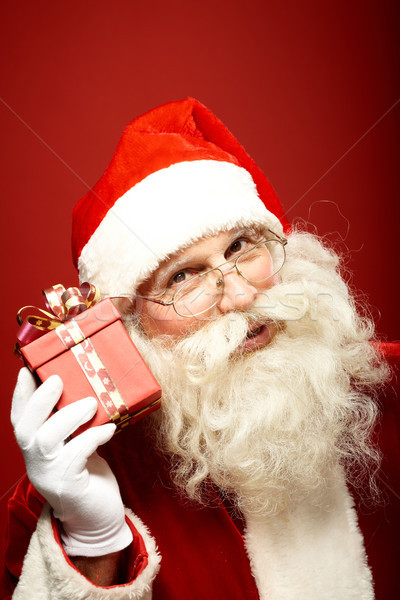 Santa with giftbox Stock photo © pressmaster